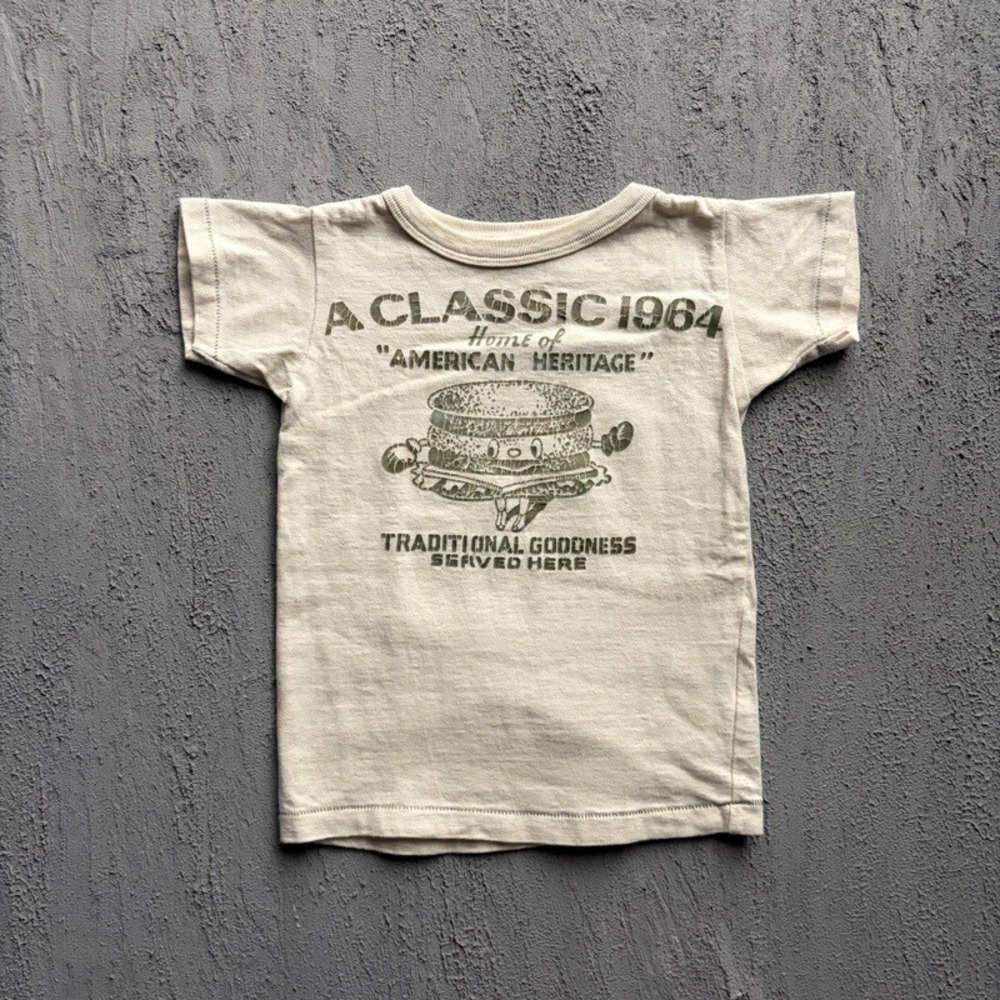 Denim Dungaree T Shirt Small 110CM White American Heritage Japan Baby Tee